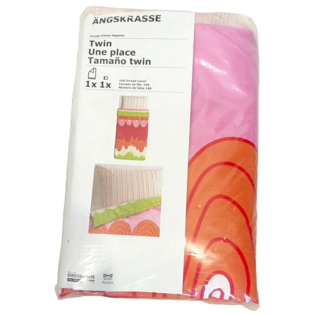 IKEA Twin Angskrasse Duvet Cover and Pillowcase NEW!